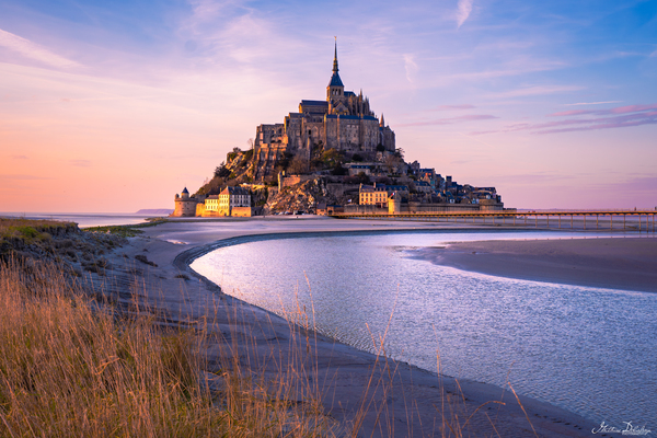Mont-Saint-Michel at Sunset in Spring