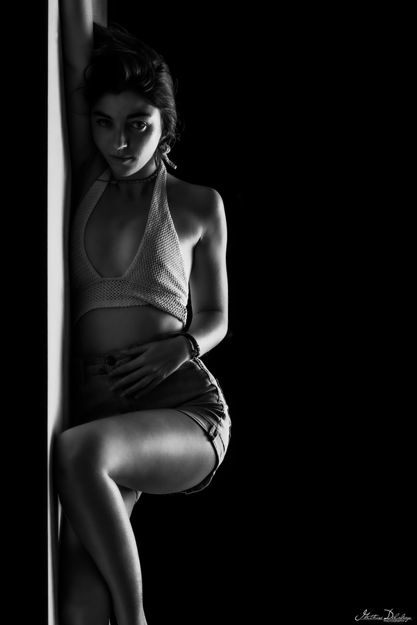 Low-key Black and White Portrait